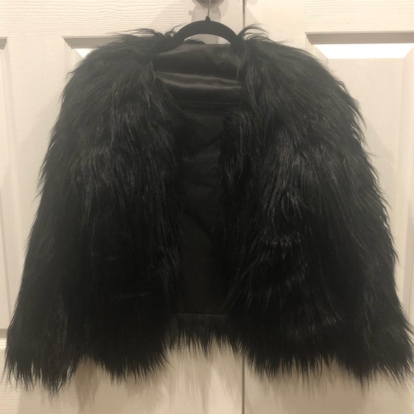 Jackets & Blazers - Black Faux Fur Jacket Long Sleeve Coat Jackets & Blazers - Black Faux Fur Jacket Long Sleeve Coat